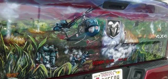 mural on tail gate of vietnam